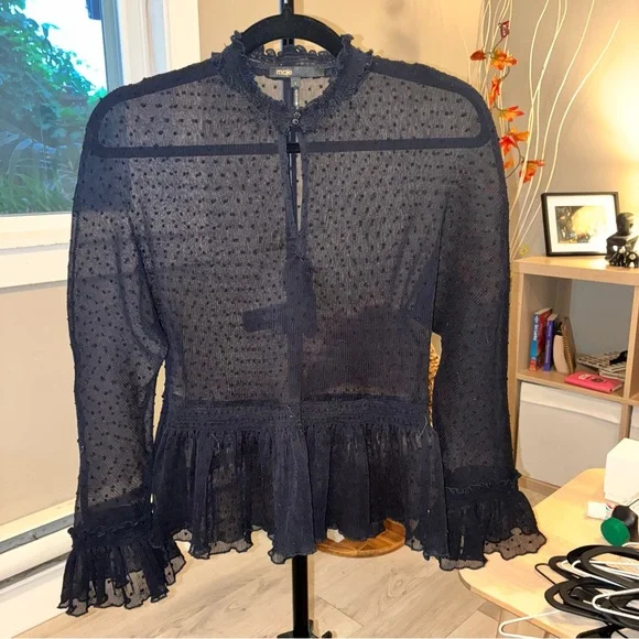 Maje Midnight Ruffle Top - Picture 4 of 8